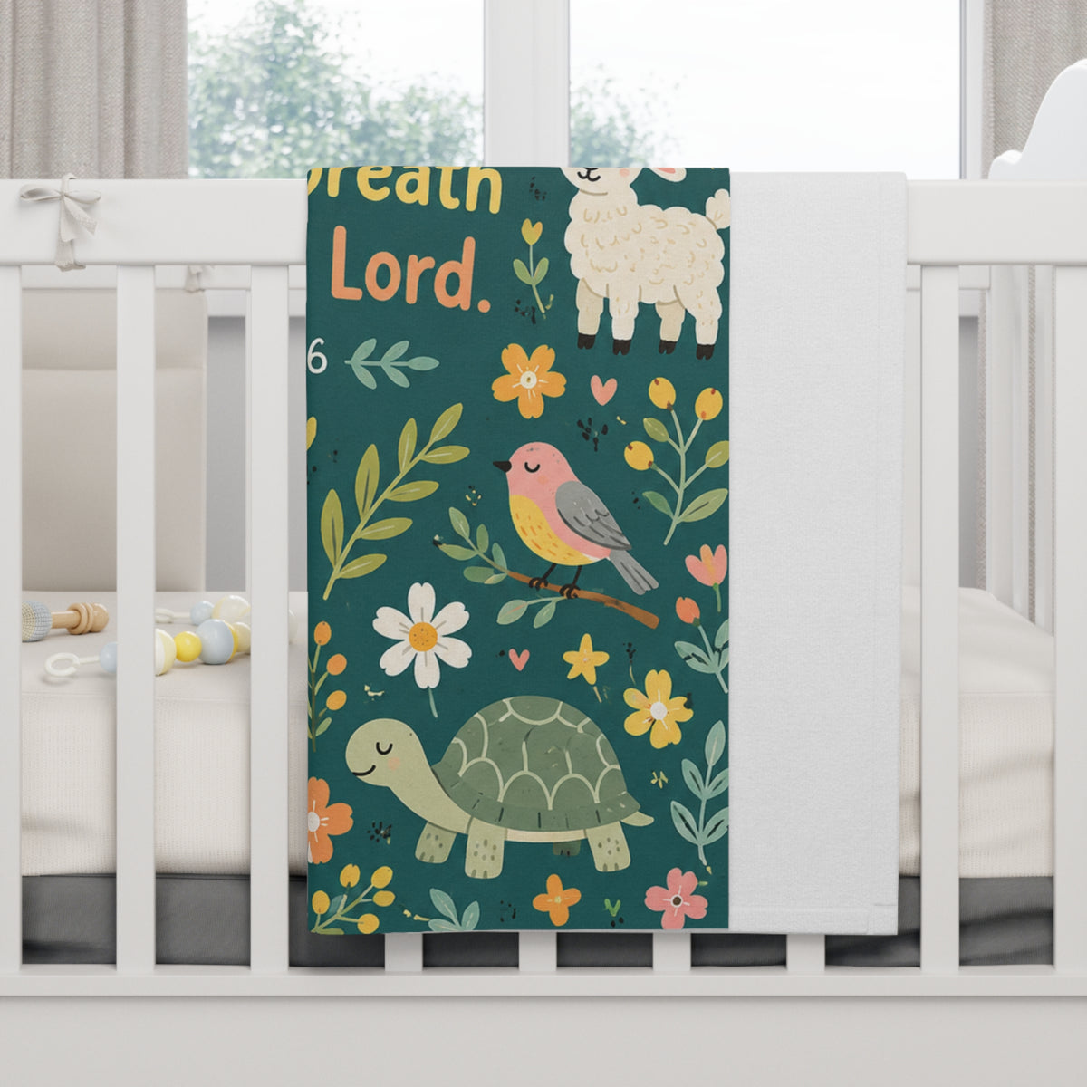 Let Every Thing Praise the Lord Woodland Animals Baby Blanket