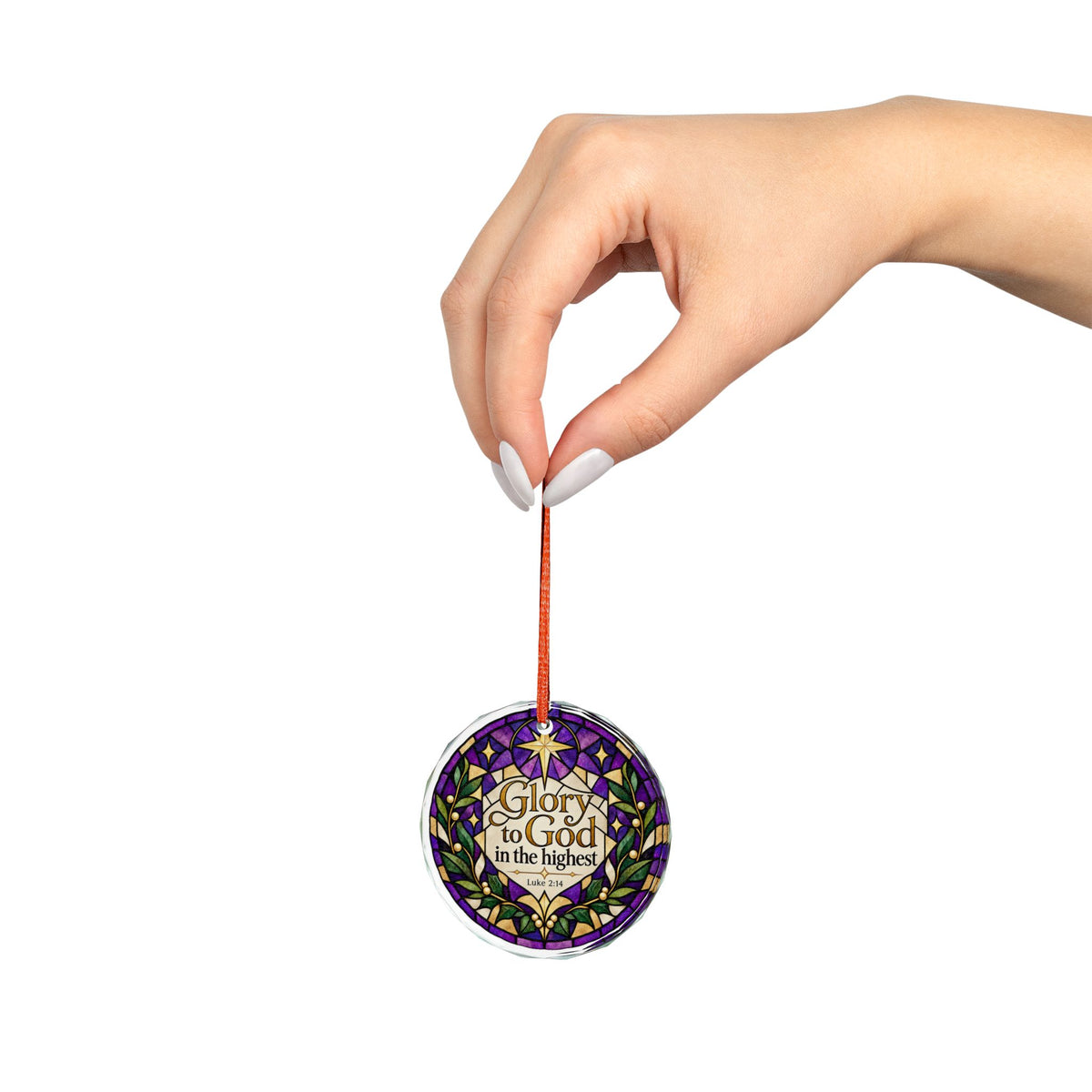 Glory to God in the Highest Christmas Crystal Glass Ornament