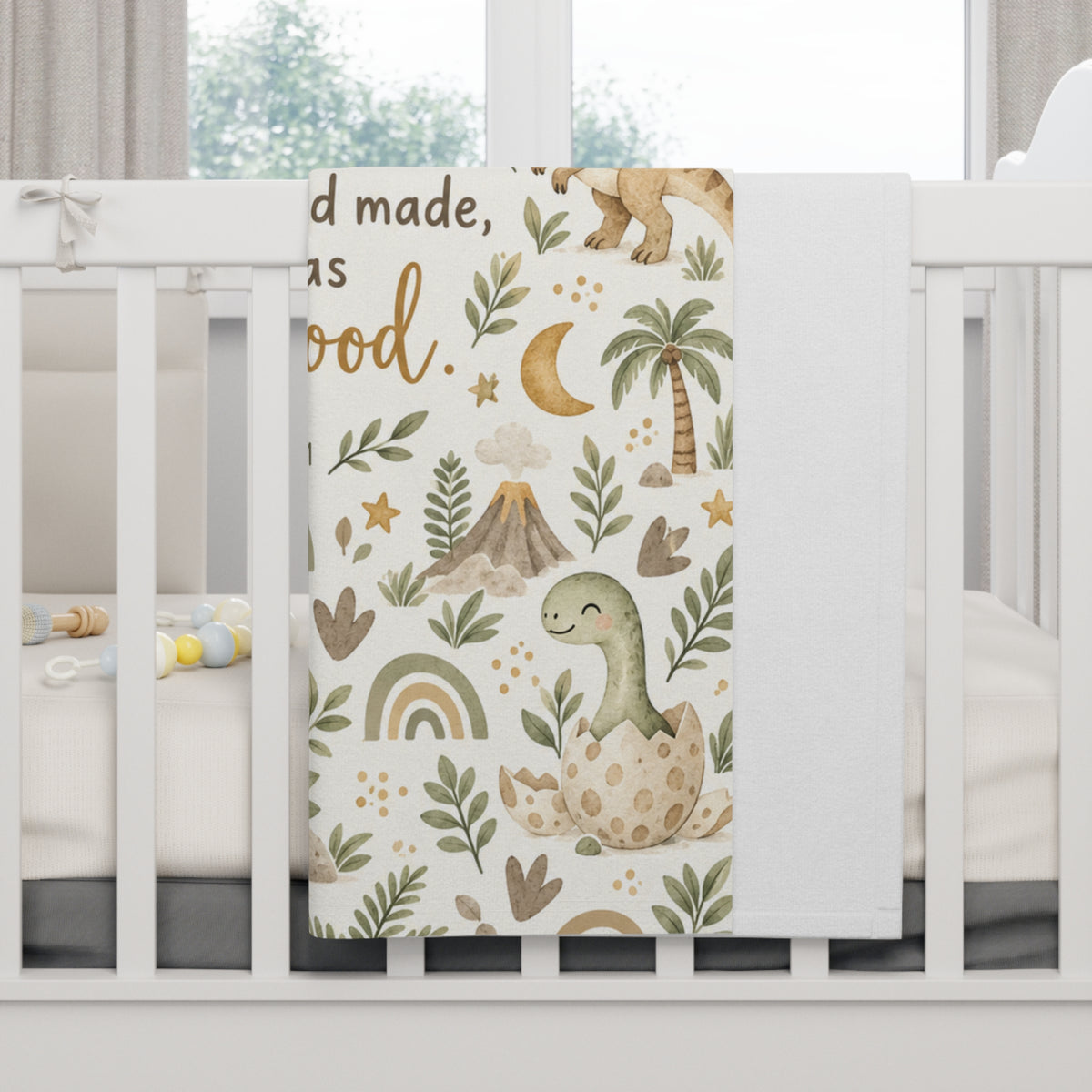 God Saw That It Was Very Good Baby Dinosaurs Baby Blanket