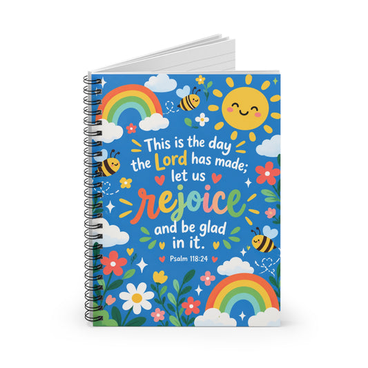 Rejoice and Be Glad Sunshine and Bees Spiral Notebook for Kids