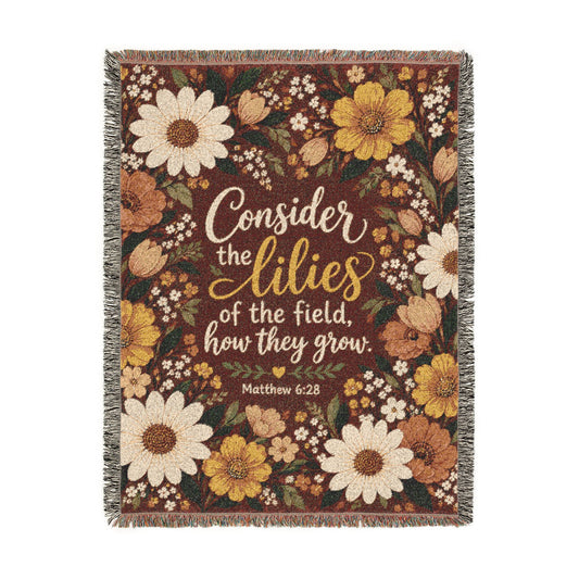 Consider the Lilies Floral Farmhouse Cotton Blanket