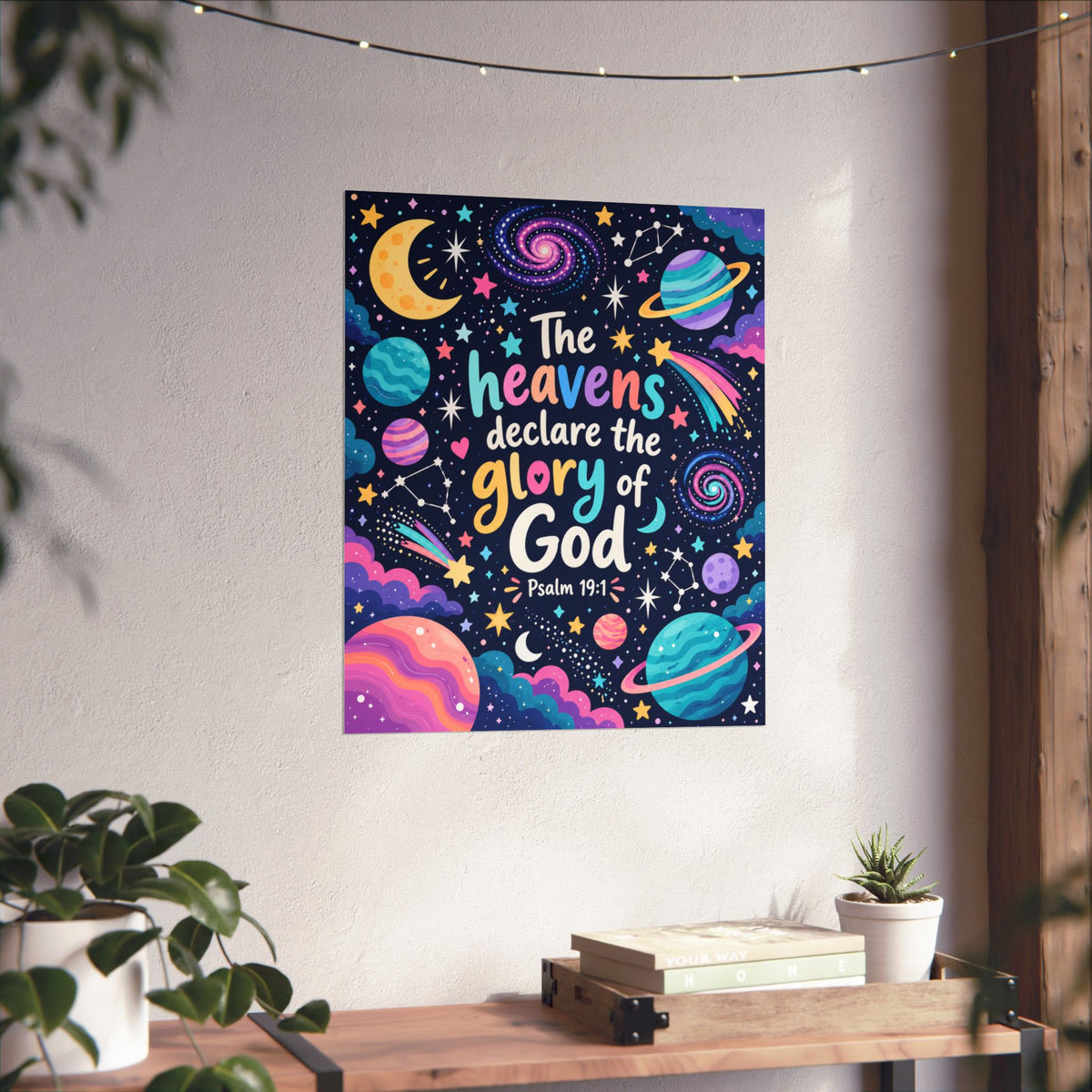 The Heavens Declare Purple Galaxy Wall Art