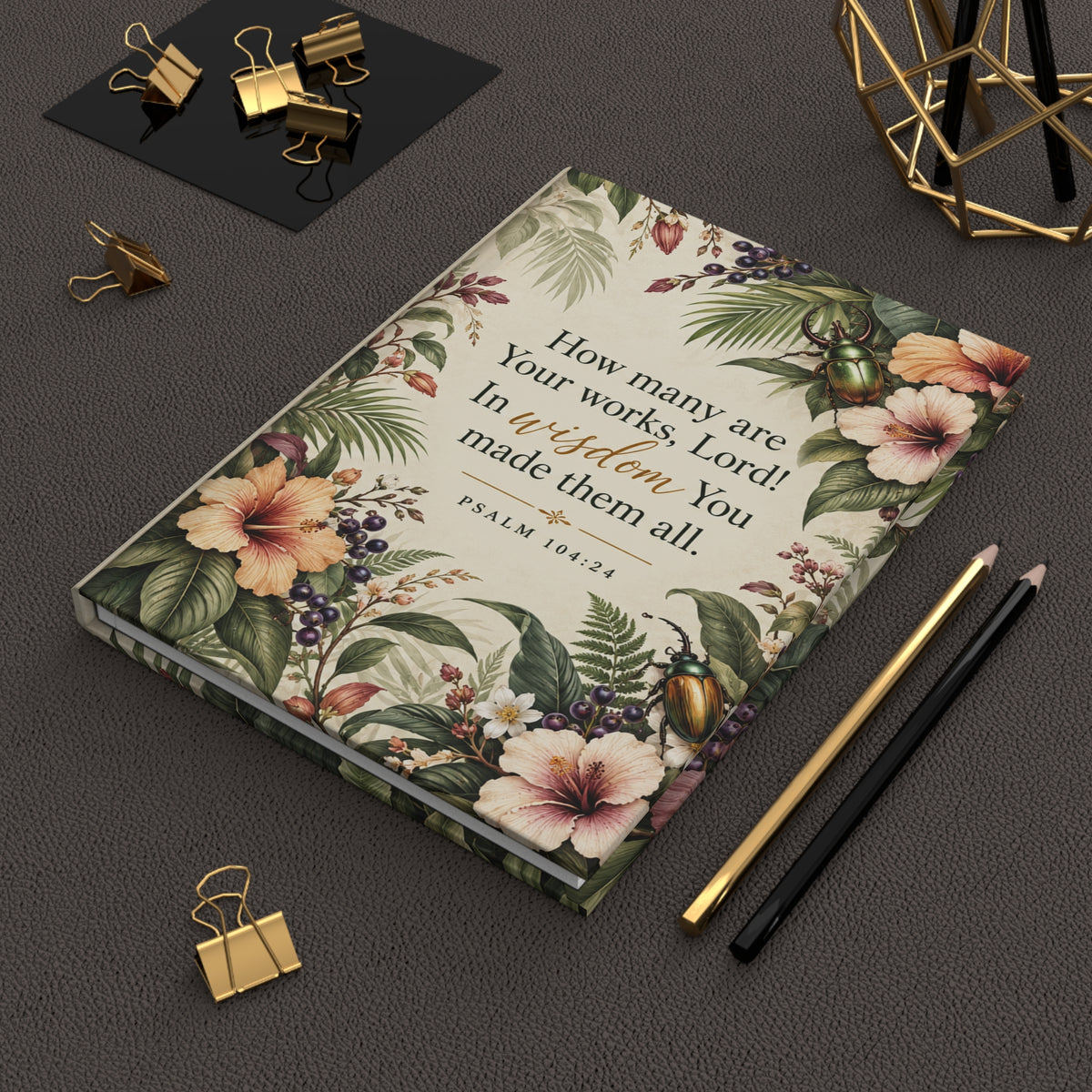 How Many Are Your Works Botanical Hardcover Journal