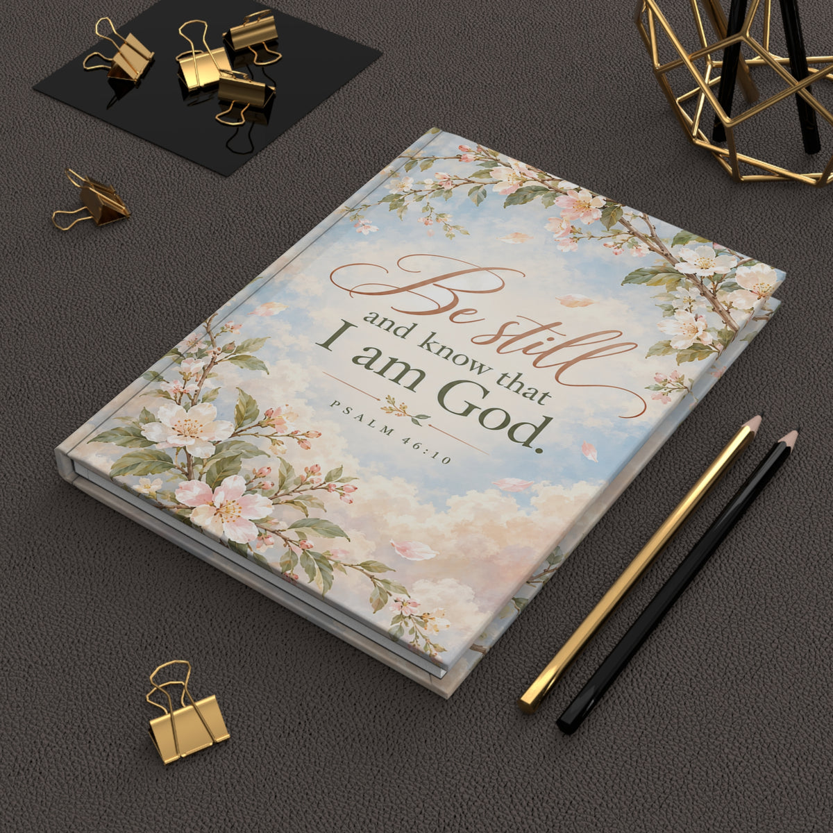Be Still and Know Soft Sky and Blossoms Prayer Journal Hardcover