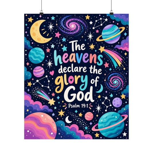 The Heavens Declare Purple Galaxy Wall Art