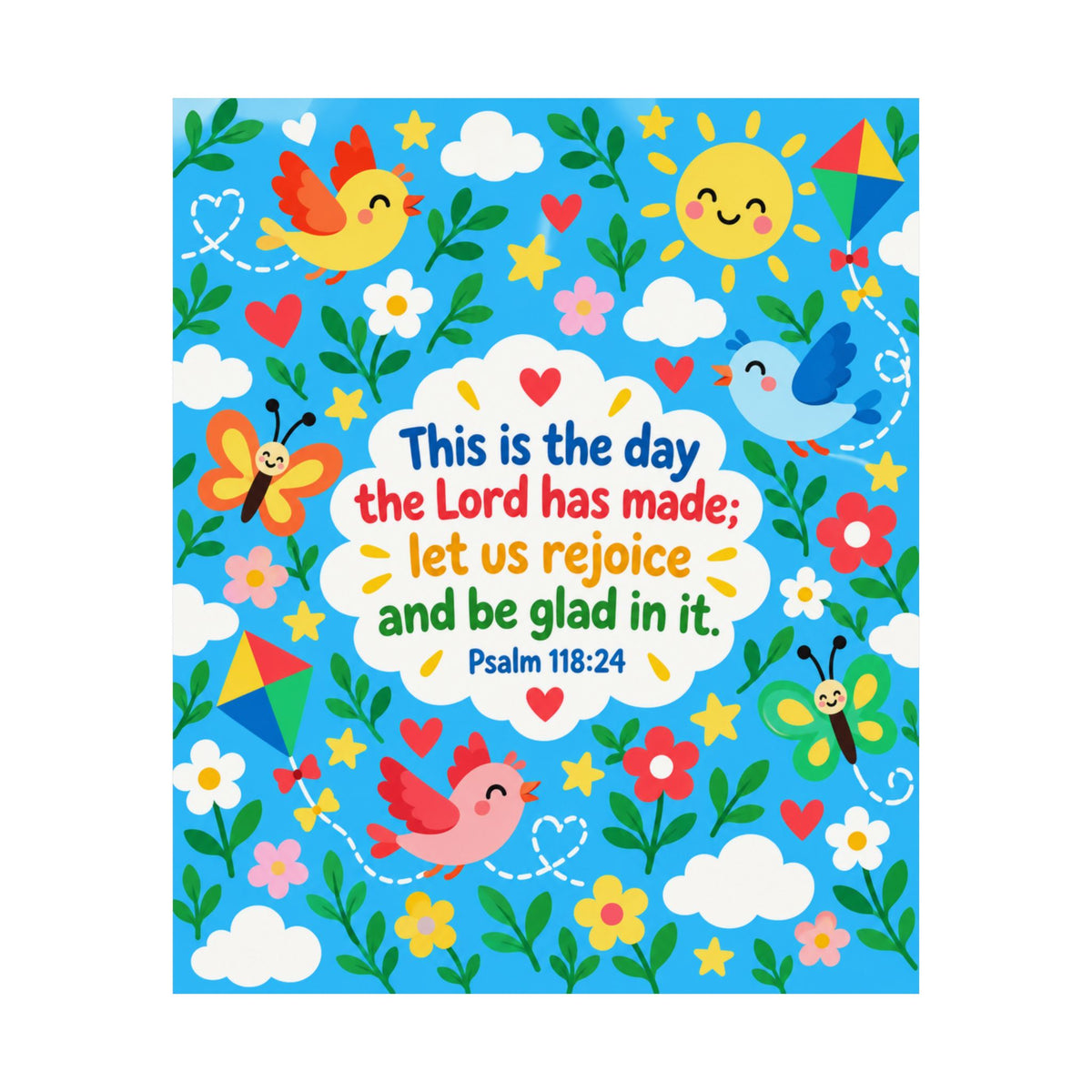 This Is the Day Cheerful Blue Birds Wall Art