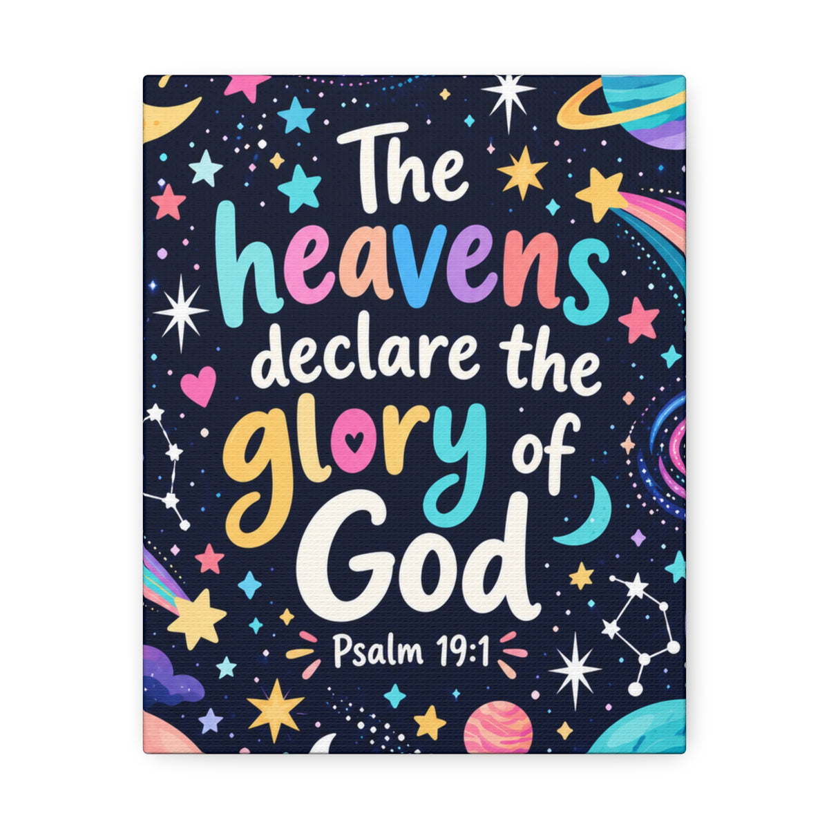Heavens Declare the Glory of God Colorful Canvas