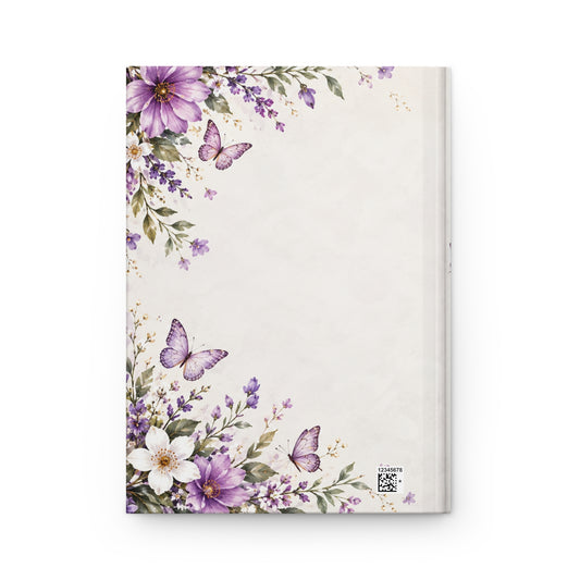 I Can Do All Things Through Christ Purple Butterflies Hardcover Journal