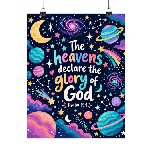 The Heavens Declare Purple Galaxy Wall Art
