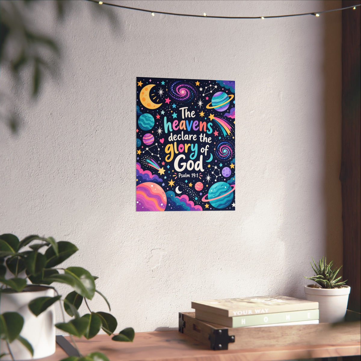 The Heavens Declare Purple Galaxy Wall Art