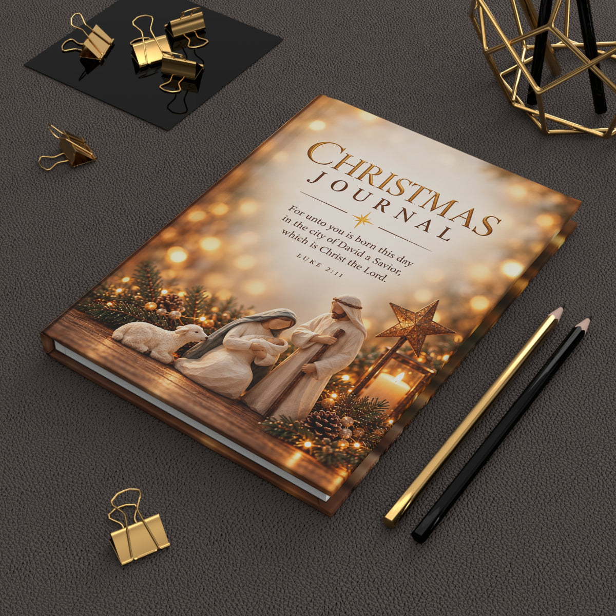 Christmas Prayer and Gratitude Journal, Nativity Figures Hardcover