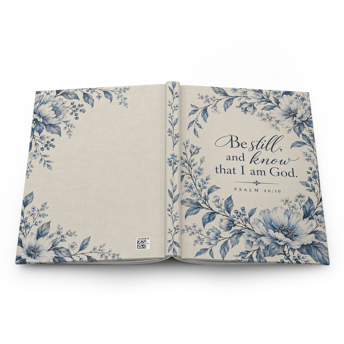 Be Still and Know That I Am God Blue Floral Hardcover Journal