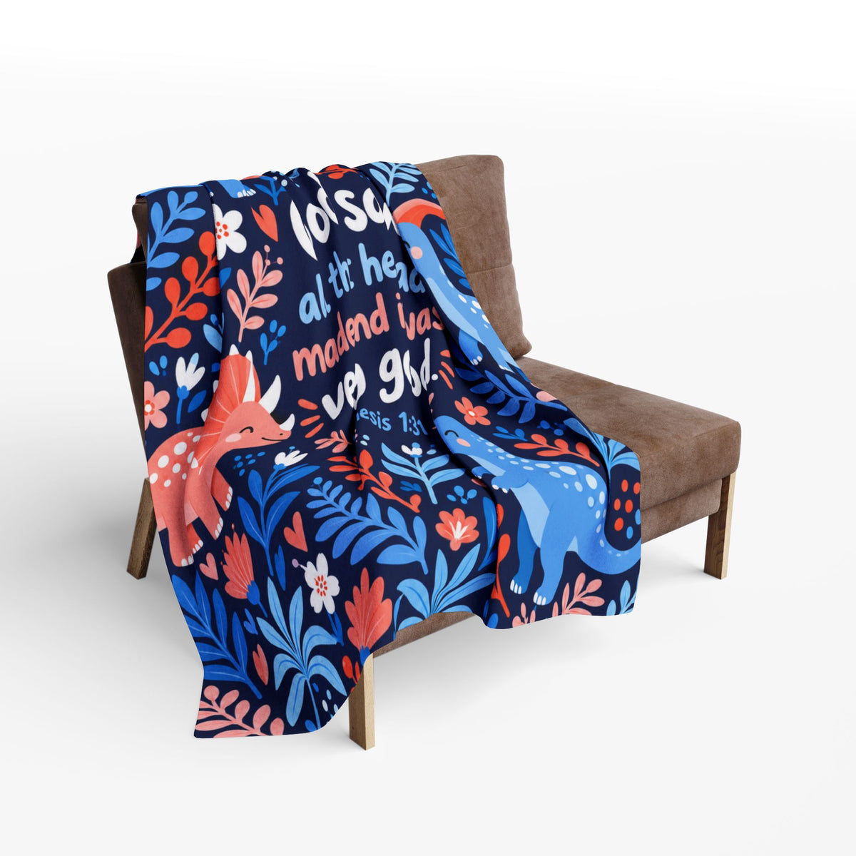 God Saw That It Was Very Good Dinosaurs Fleece Blanket