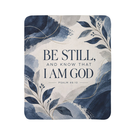 Be Still and Know Sherpa Blanket