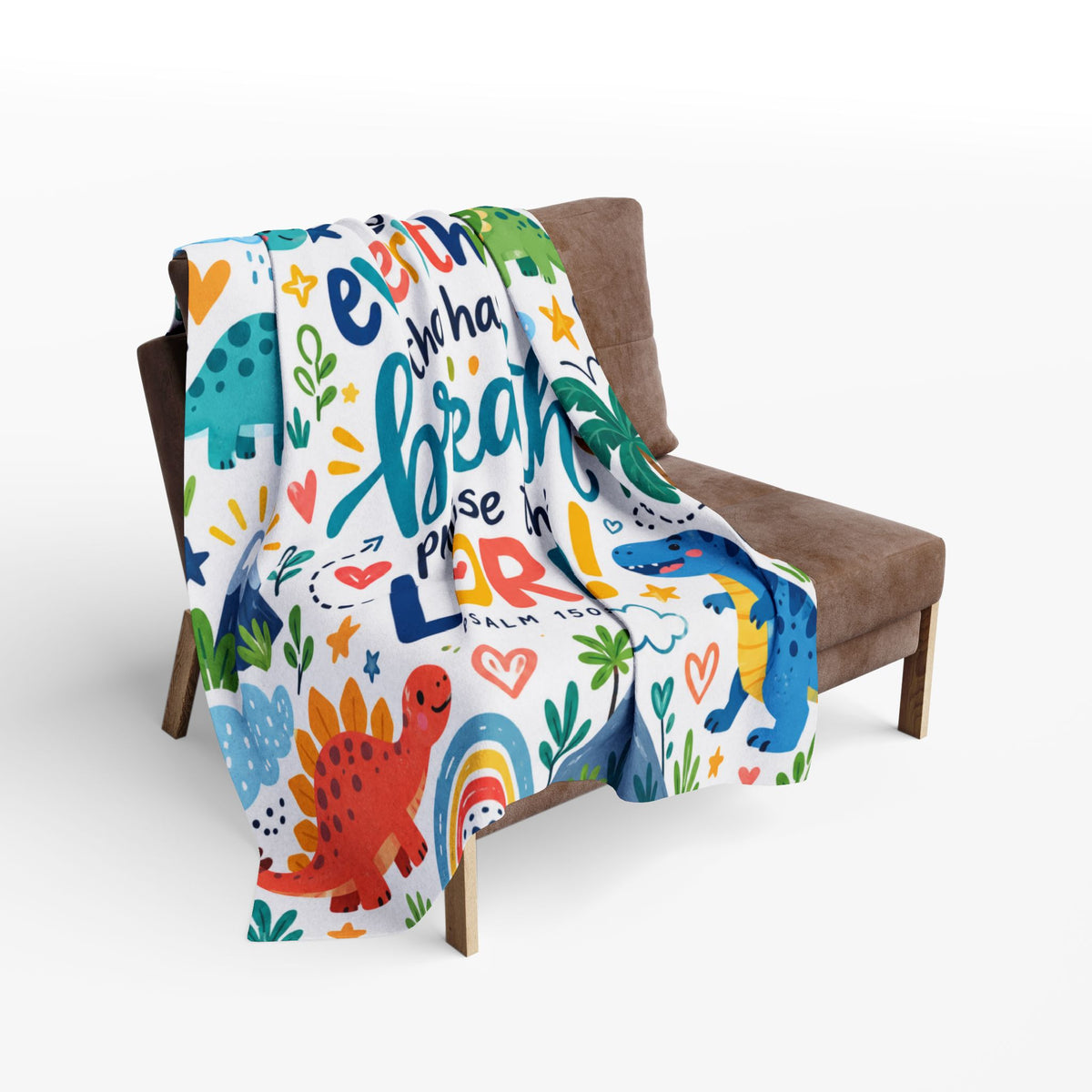 Let Every Thing Praise the Lord Dinosaurs Fleece Blanket