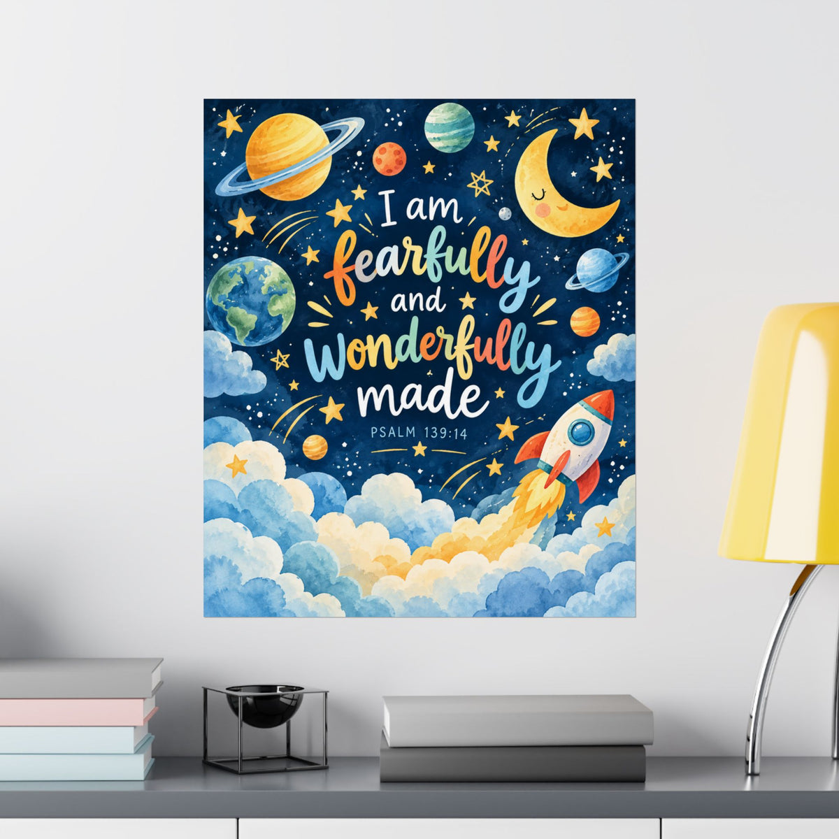 Fearfully and Wonderfully Made Space Rocket Wall Art