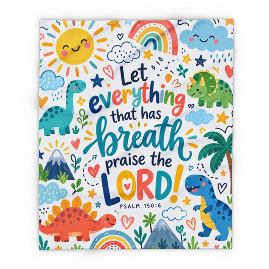 Let Every Thing Praise the Lord Dinosaurs Fleece Blanket