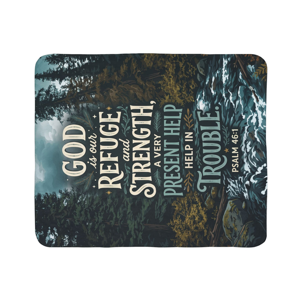 God Is Our Refuge Sherpa Blanket