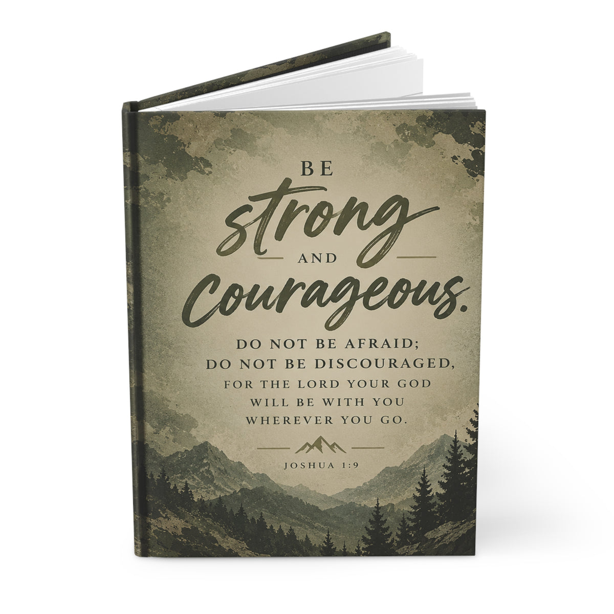 Be Strong and Courageous Prayer Journal, Evergreen Hardcover