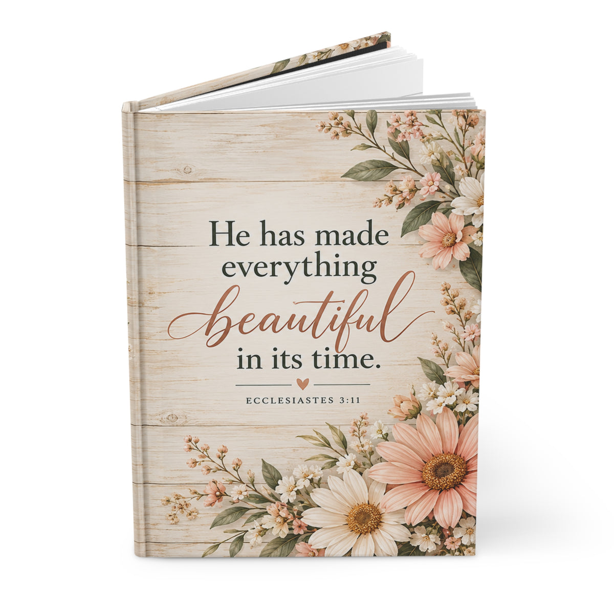 He Has Made Everything Beautiful Blush Floral Hardcover Journal