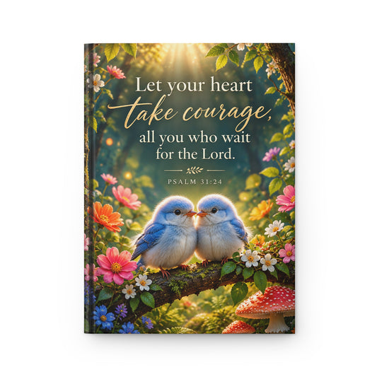 Let Your Heart Take Courage Bluebirds Hardcover Journal