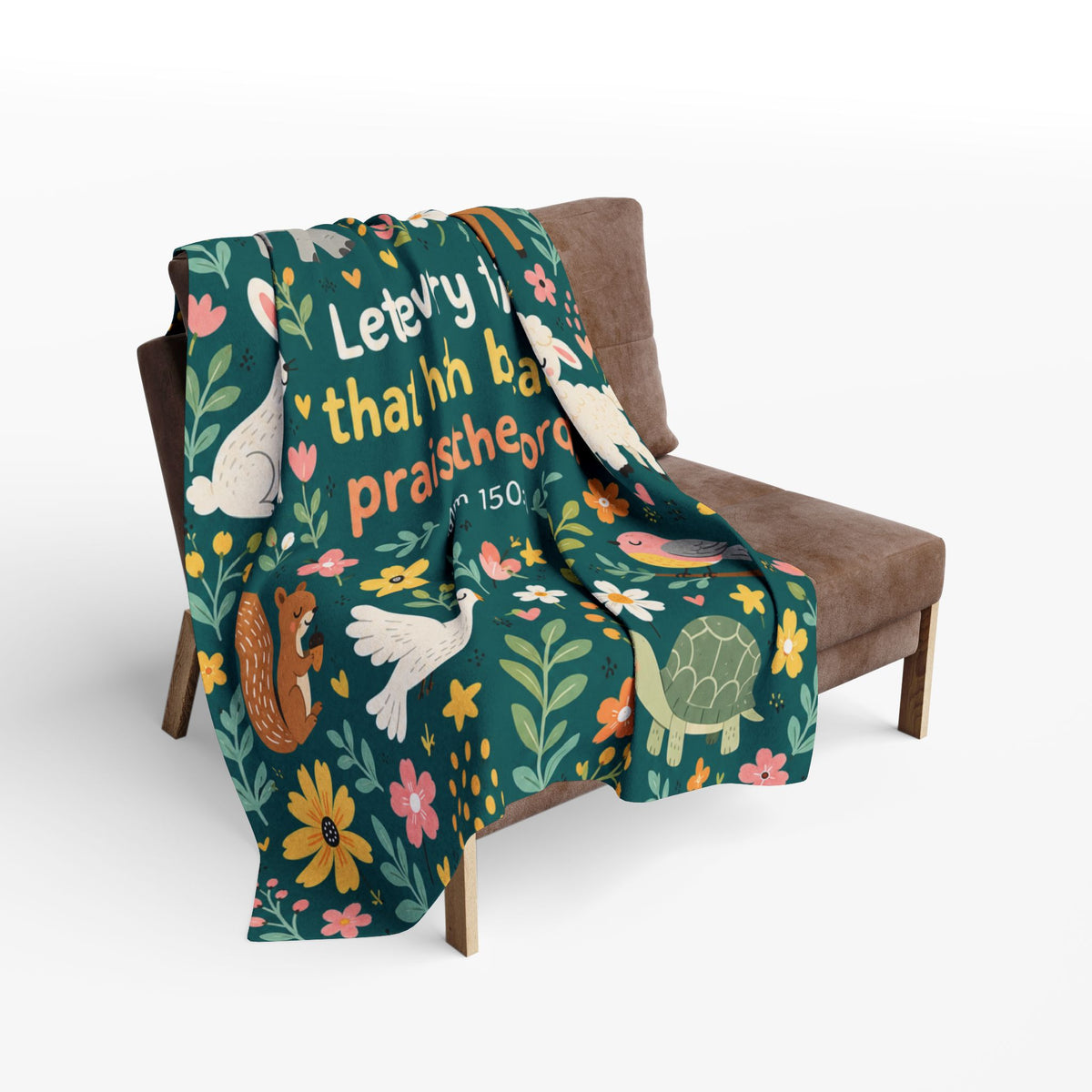 Let Every Thing Praise the Lord Woodland Animals Fleece Blanket