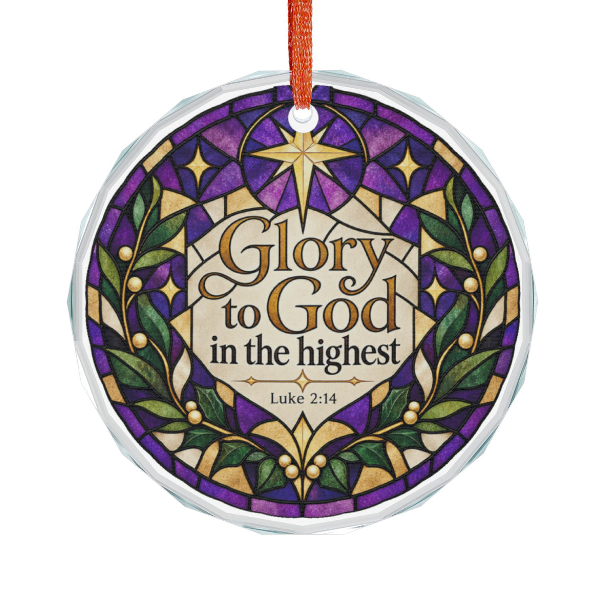 Glory to God in the Highest Christmas Crystal Glass Ornament