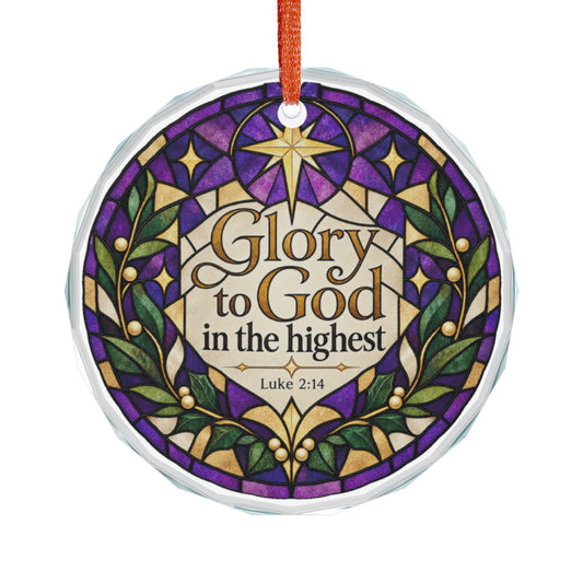 Glory to God in the Highest Christmas Crystal Glass Ornament