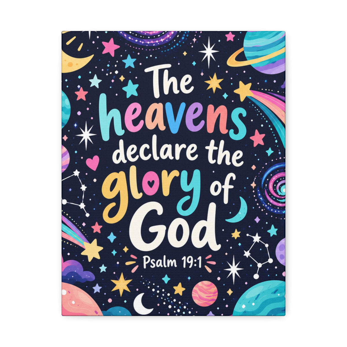 Heavens Declare the Glory of God Colorful Canvas