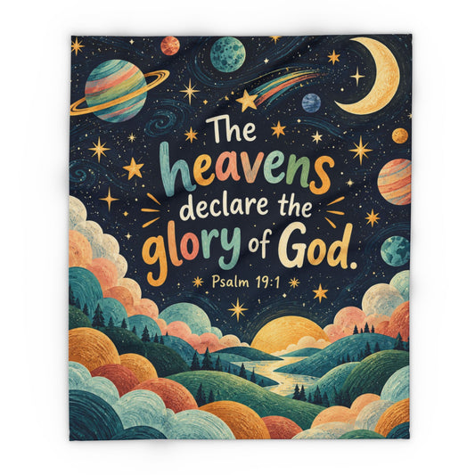 The Heavens Declare Sunset Galaxy Fleece Blanket