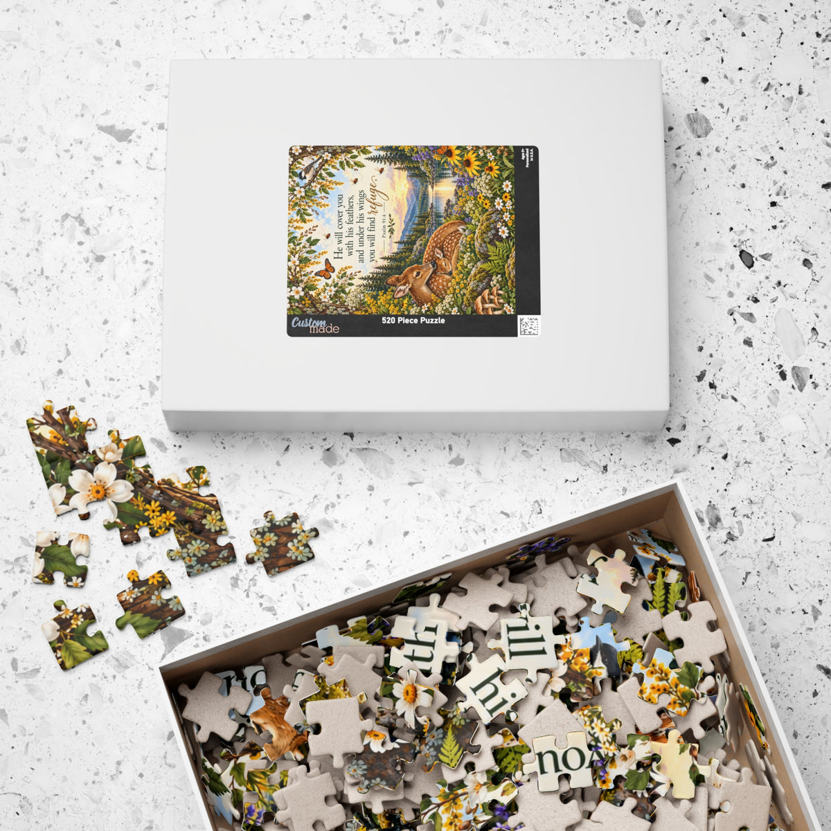 He Will Cover You Woodland Fawn Puzzle