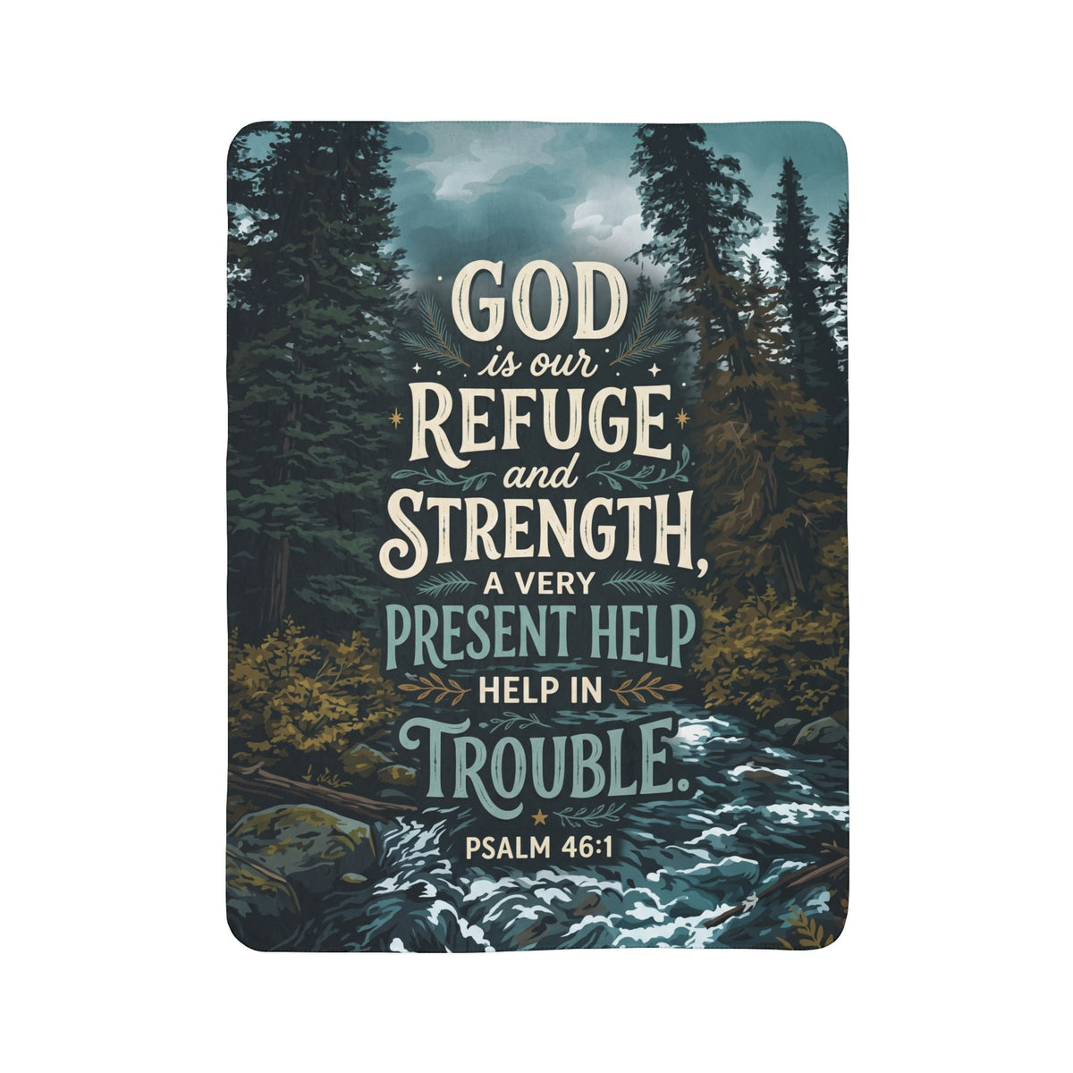 God Is Our Refuge Sherpa Blanket