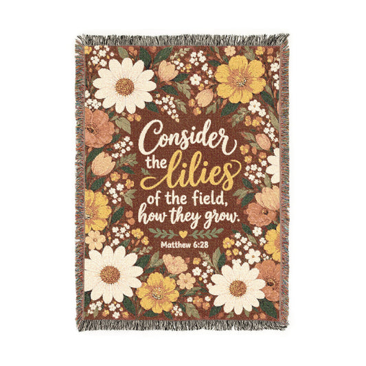 Consider the Lilies Floral Farmhouse Cotton Blanket
