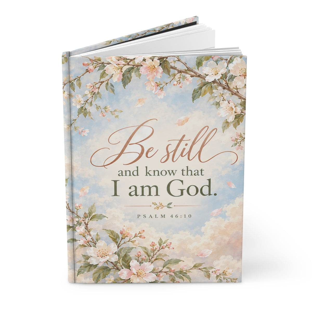 Be Still and Know Soft Sky and Blossoms Prayer Journal Hardcover