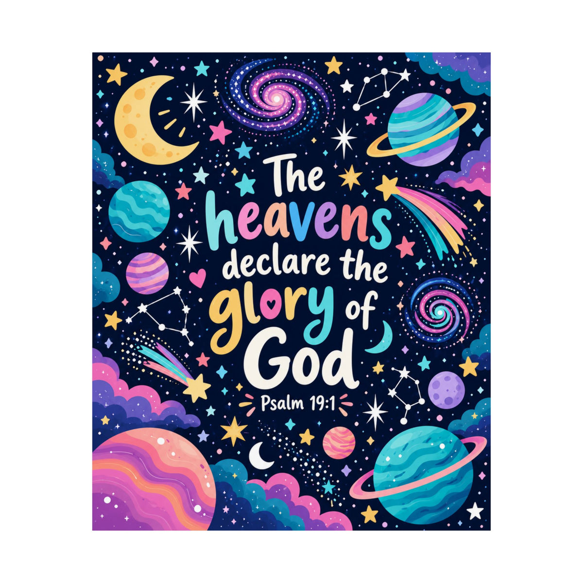 The Heavens Declare Purple Galaxy Wall Art