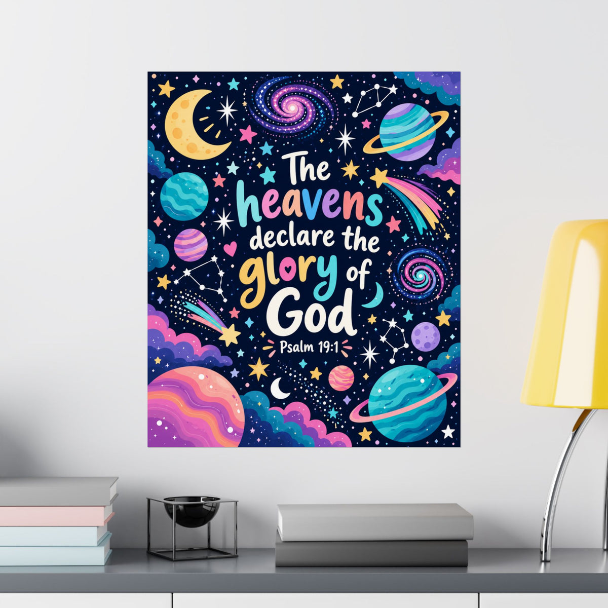 The Heavens Declare Purple Galaxy Wall Art