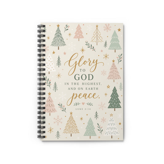 Glory to God in the Highest Christmas Tree Spiral Journal