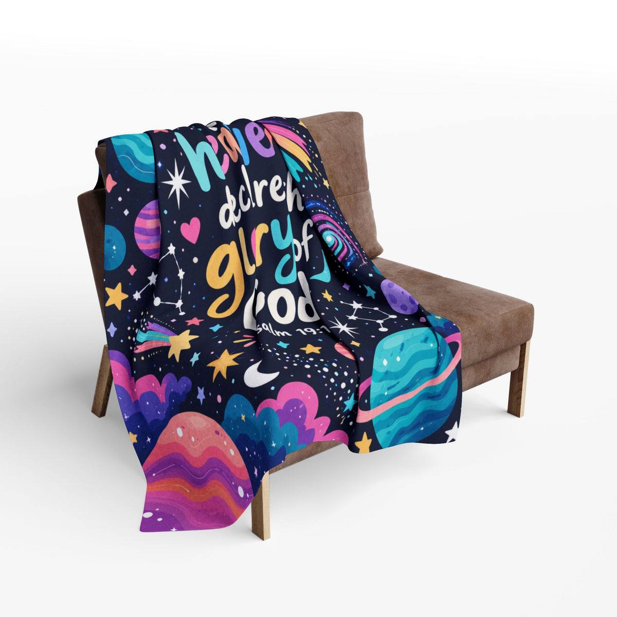 The Heavens Declare Purple Galaxy Fleece Blanket