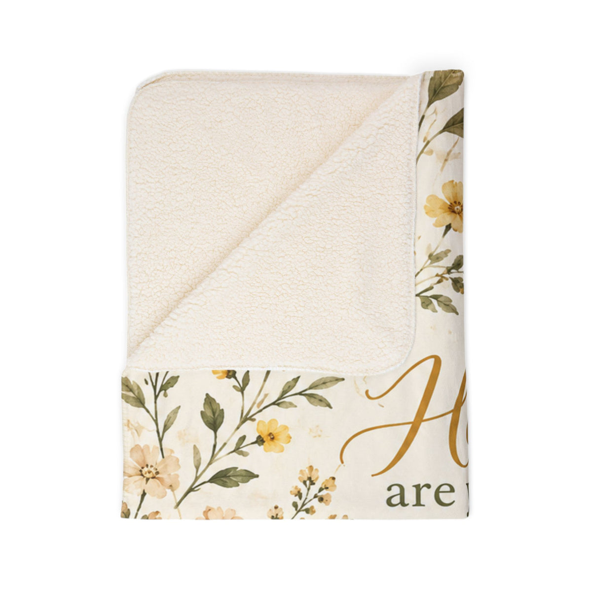 Sweeter Than Honey Floral Bee Sherpa Blanket