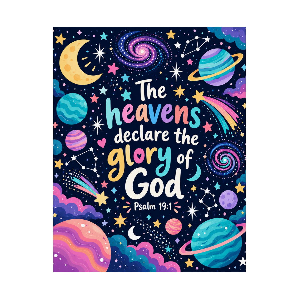 The Heavens Declare Purple Galaxy Wall Art