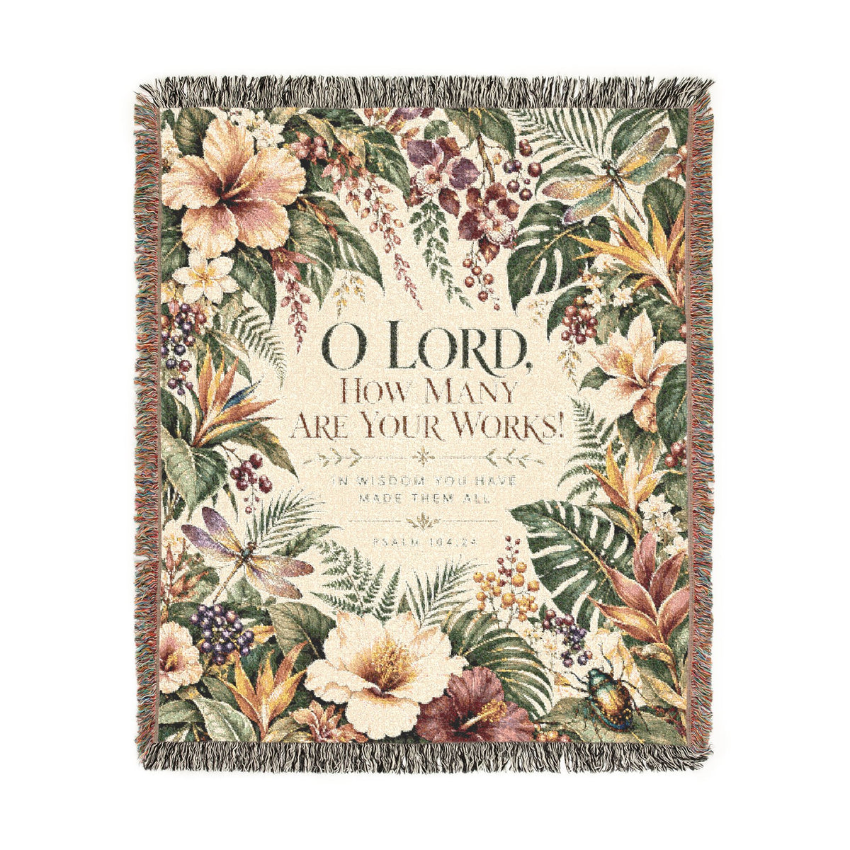 O Lord, How Many Are Your Works Tropical Floral Blanket