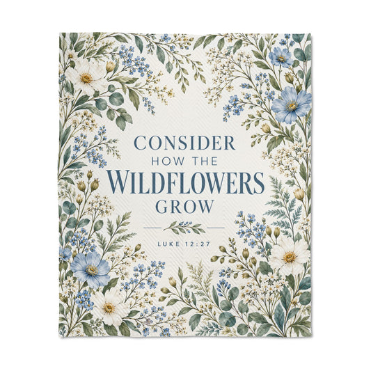 Consider How the Wildflowers Grow Quilted Throw