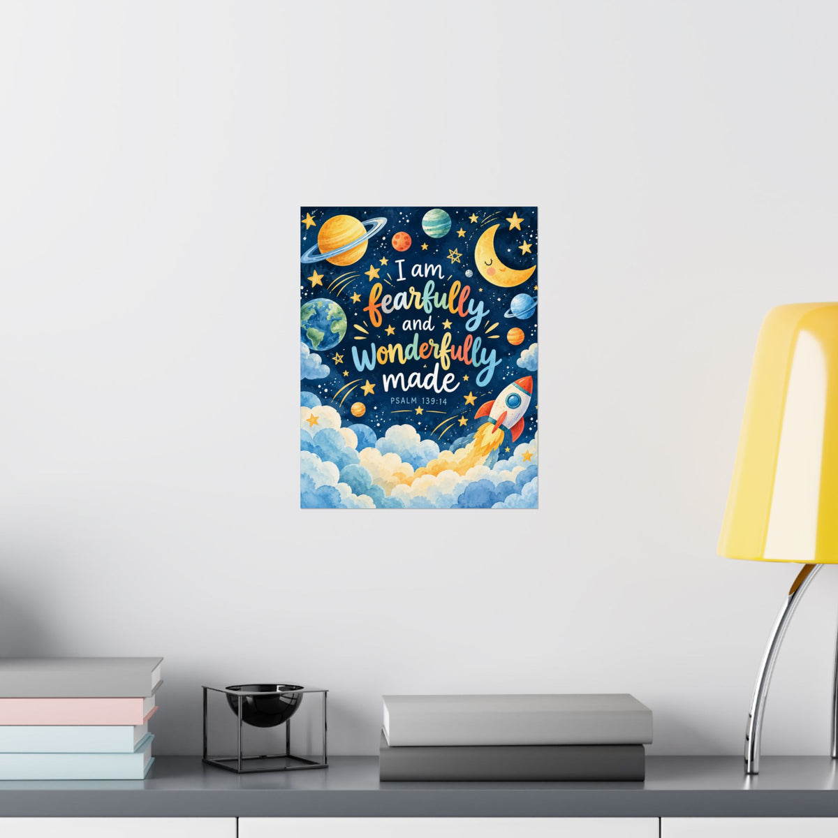 Fearfully and Wonderfully Made Space Rocket Wall Art