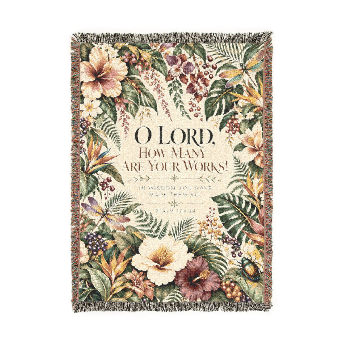 O Lord, How Many Are Your Works Tropical Floral Blanket