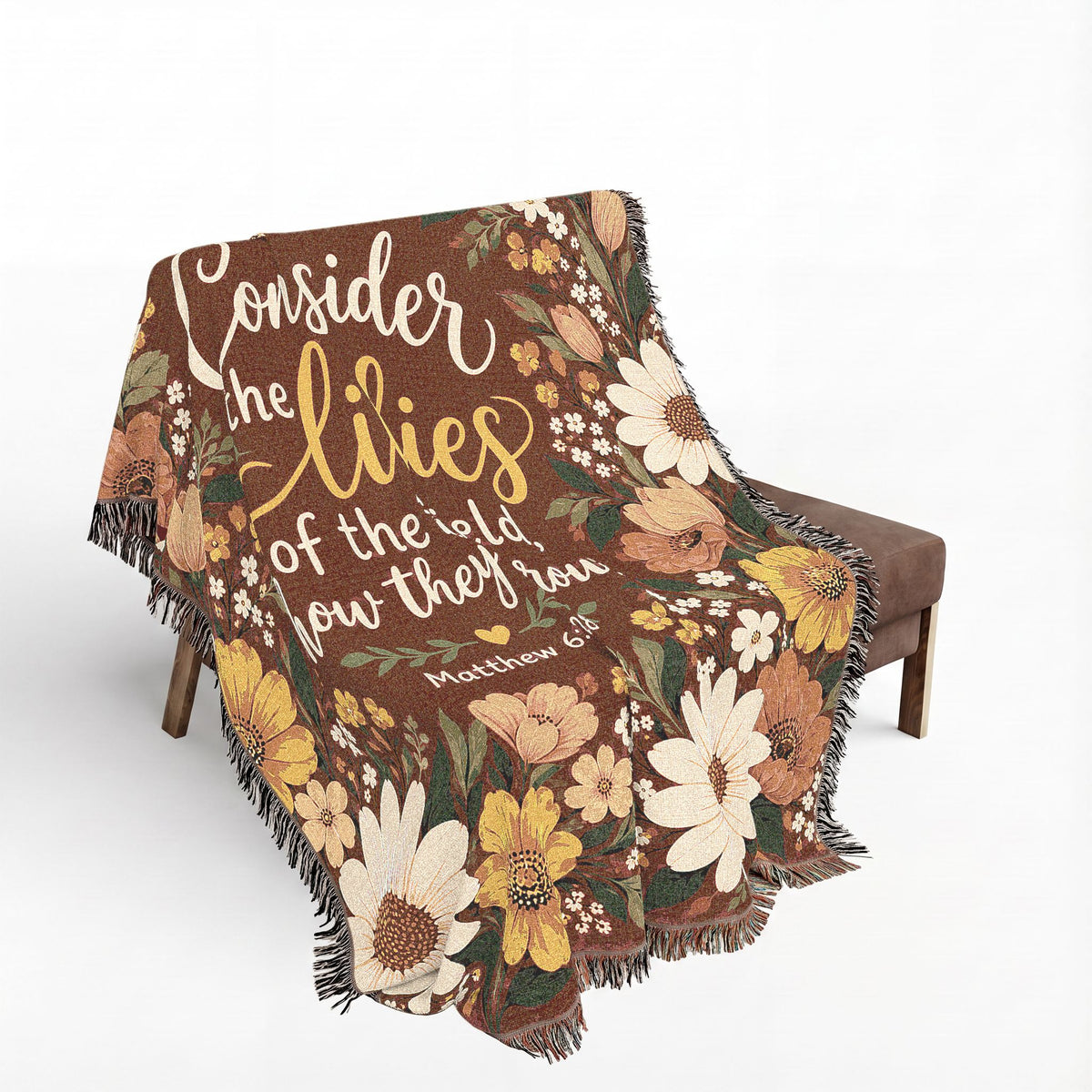 Consider the Lilies Floral Farmhouse Cotton Blanket
