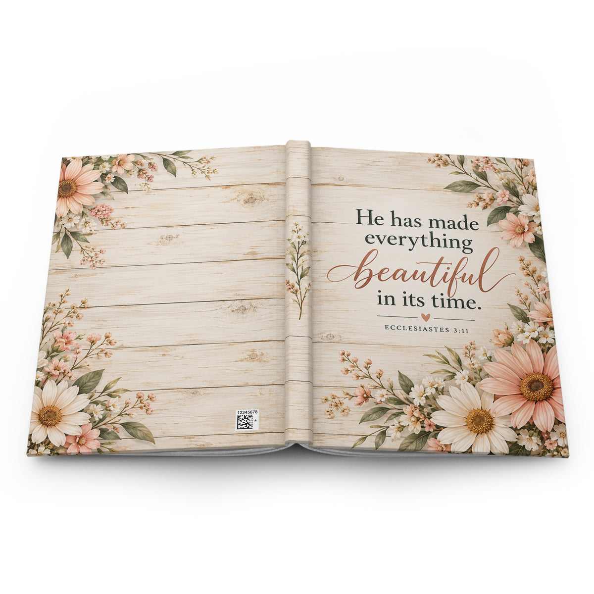 He Has Made Everything Beautiful Blush Floral Hardcover Journal