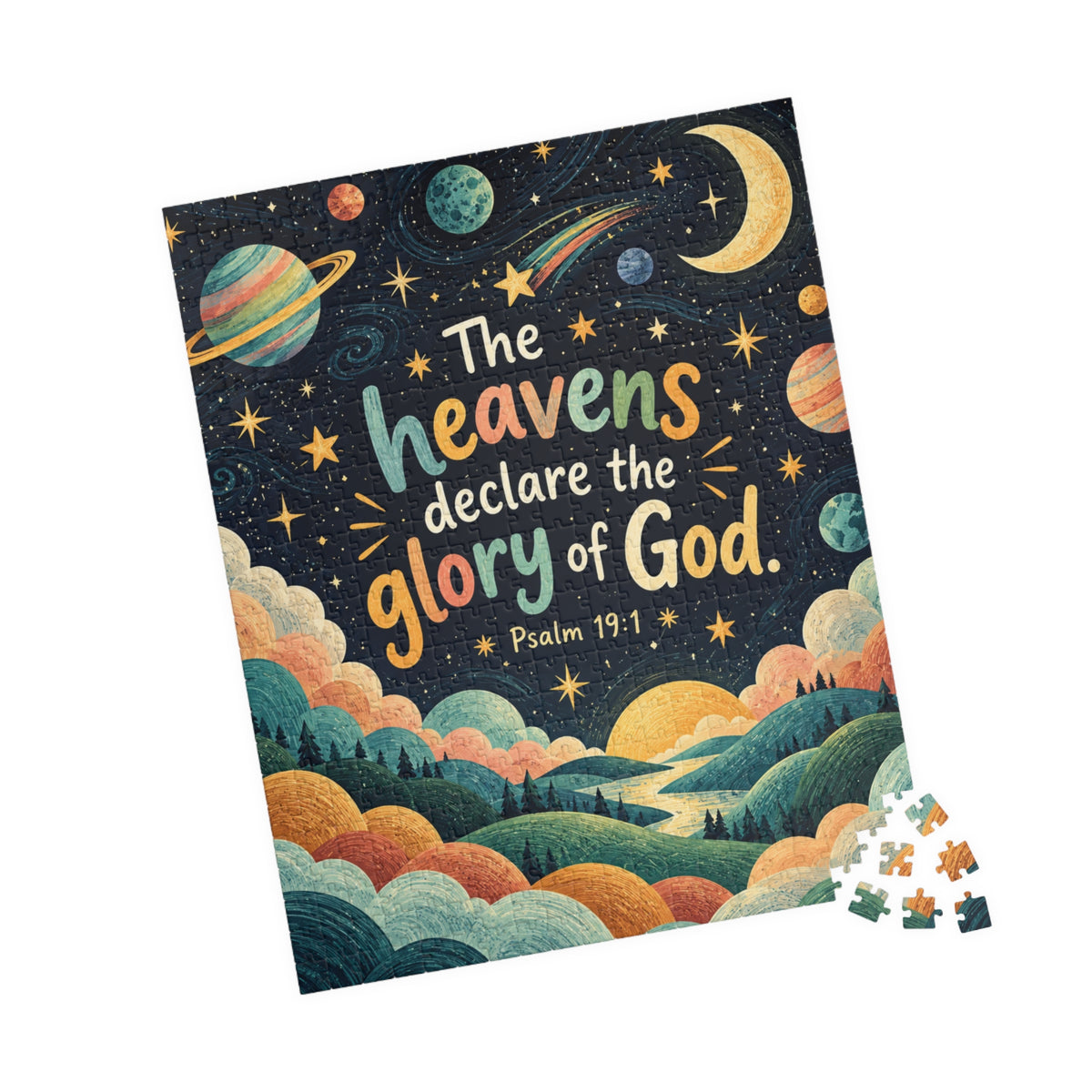 The Heavens Declare Sunset Galaxy Jigsaw Puzzle