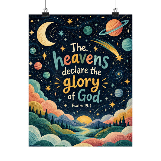 The Heavens Declare Sunset Galaxy Wall Art