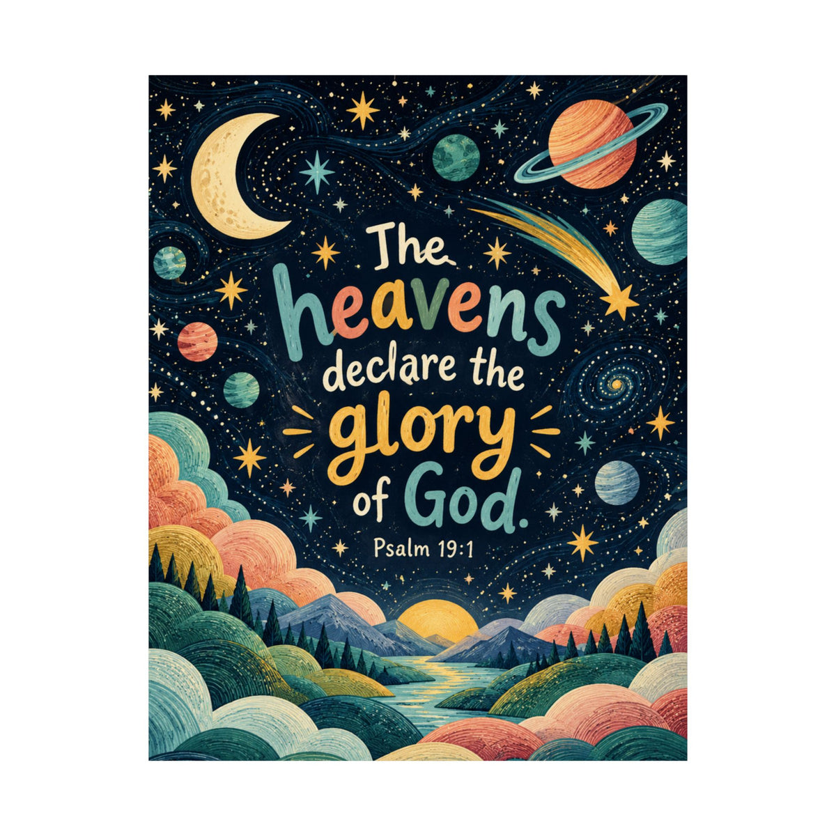 The Heavens Declare Sunset Galaxy Wall Art