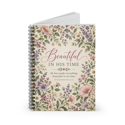 Beautiful in His Time Springtime Wildflowers Spiral Journal